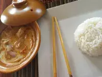 Κοτόπουλο με σάλτσα λεμονιού και ρύζι μπασμάτι