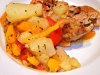 Ψητό κοτόπουλο με τζιντζιμπίρα και λαχανικά, γλασαρισμένο με σόγια και μέλι!